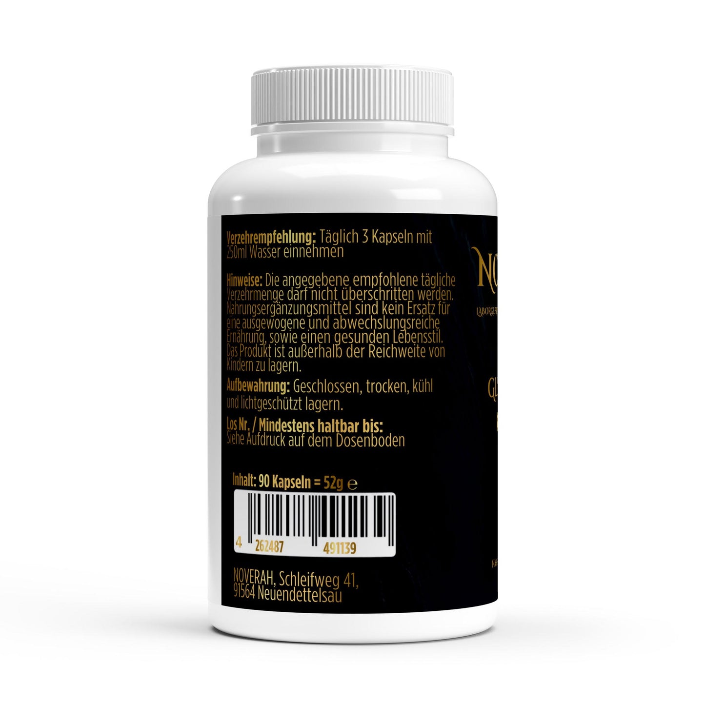 NOVERAH Glucosamin 500mg – Qualitätssiegel und Zertifizierungen. Laborgeprüfte Reinheit. Premium Qualität.