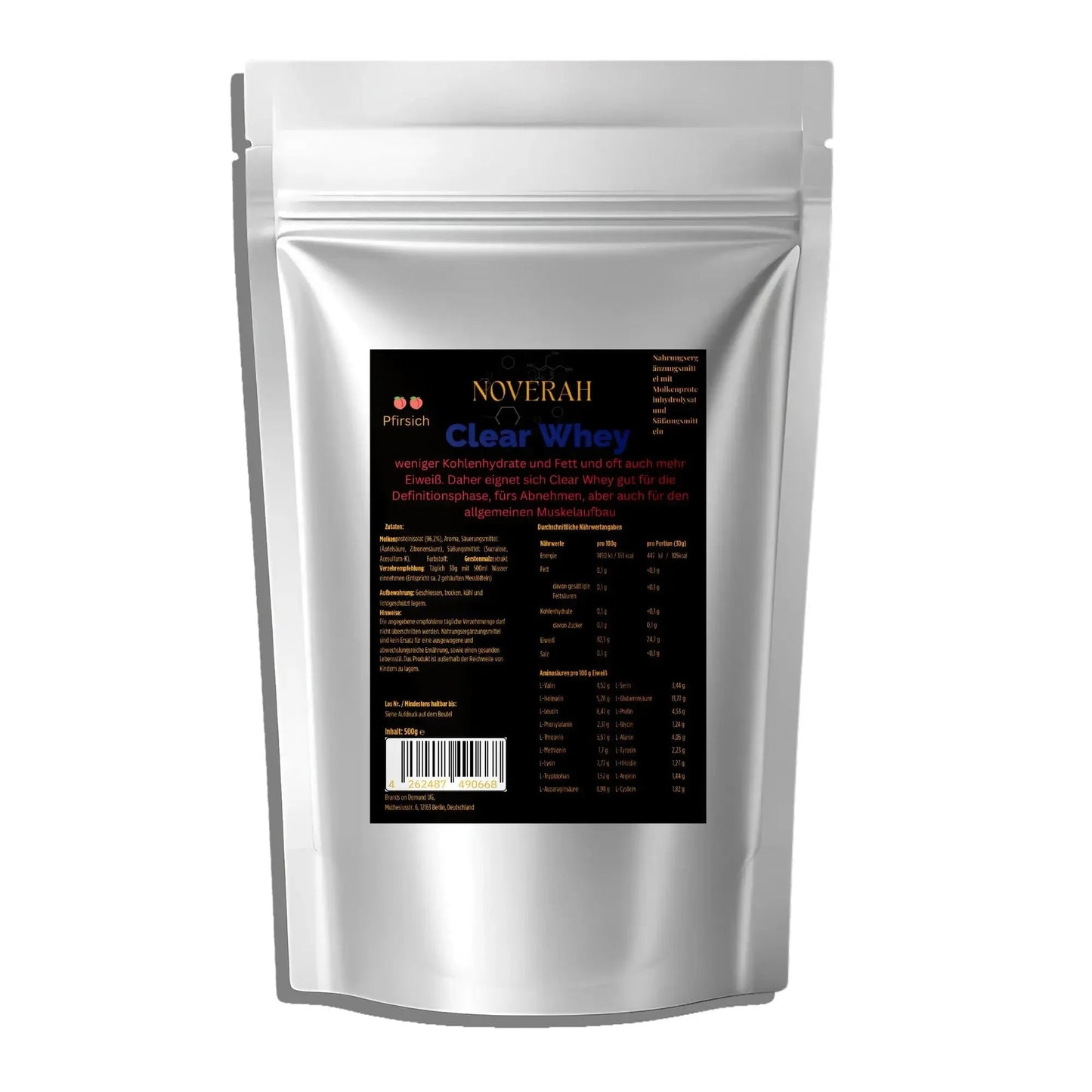 Clear Whey Protein Eistee Pfirsich - 500g - Noverah