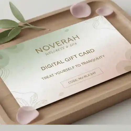 NOVERAH Premium Geschenkgutschein – Digitaler Gutschein Frontansicht. Laborgeprüfte Reinheit. Premium Qualität.