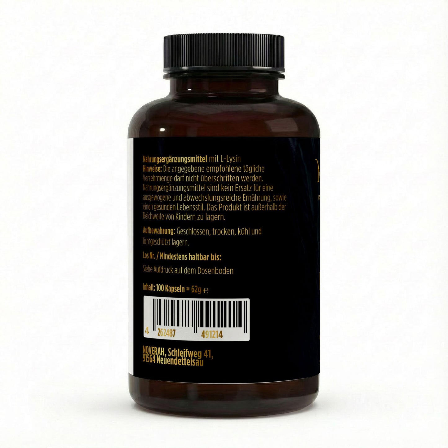 NOVERAH L-Lysin 1.000 mg – NOVERAH Qualitätssiegel und Zertifizierungen. Laborgeprüfte Reinheit. Premium Qualität.