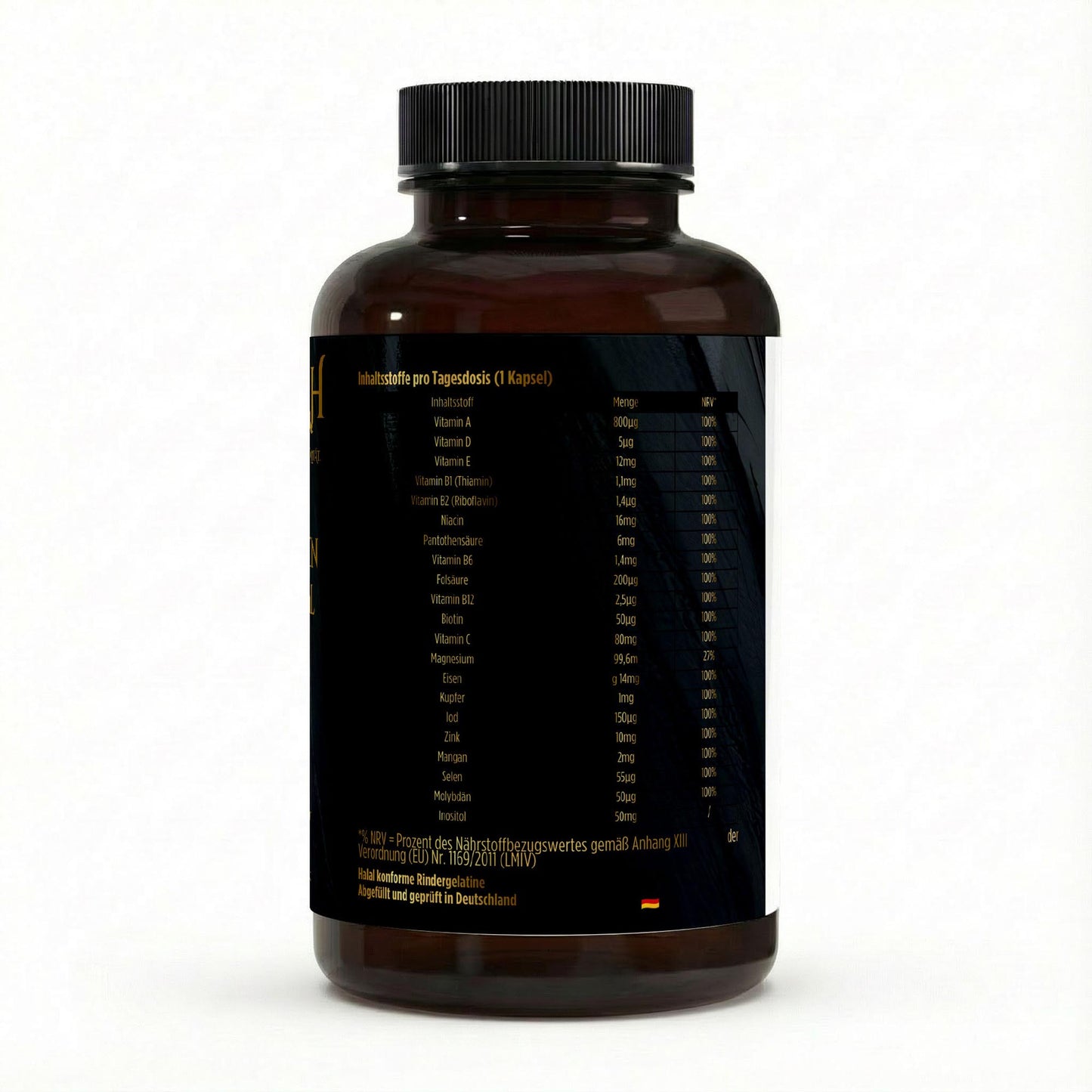 NOVERAH Multivitamin & Mineral Komplex – Produktdetail mit Nährwertangaben. Laborgeprüfte Reinheit. Premium Qualität.