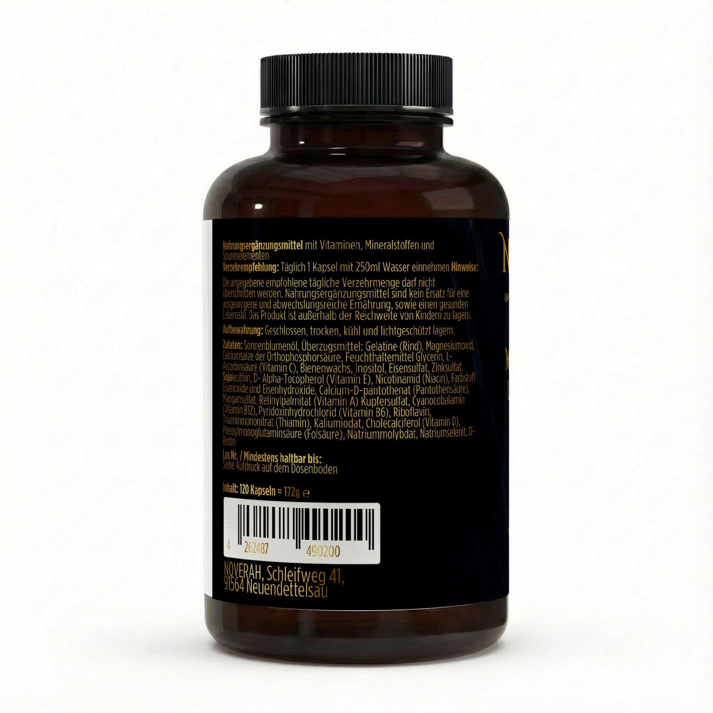 NOVERAH Multivitamin & Mineral Komplex – Qualitätssiegel und Zertifizierungen. Laborgeprüfte Reinheit. Premium Qualität.
