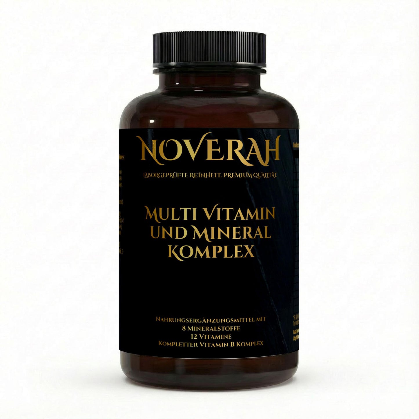 NOVERAH Multivitamin & Mineral Komplex – Kapseln Frontansicht. Laborgeprüfte Reinheit. Premium Qualität.
