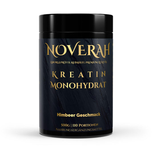 NOVERAH Kreatin Monohydrat – Pulver Frontansicht. Laborgeprüfte Reinheit. Premium Qualität.