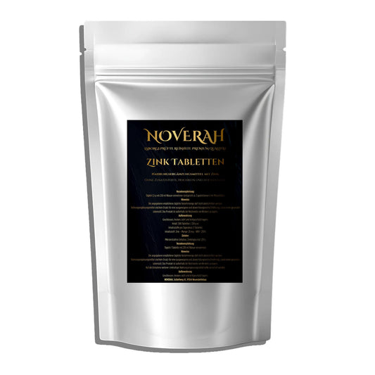 NOVERAH Zinkbisglycinat – Tabletten Frontansicht. Laborgeprüfte Reinheit. Premium Qualität.