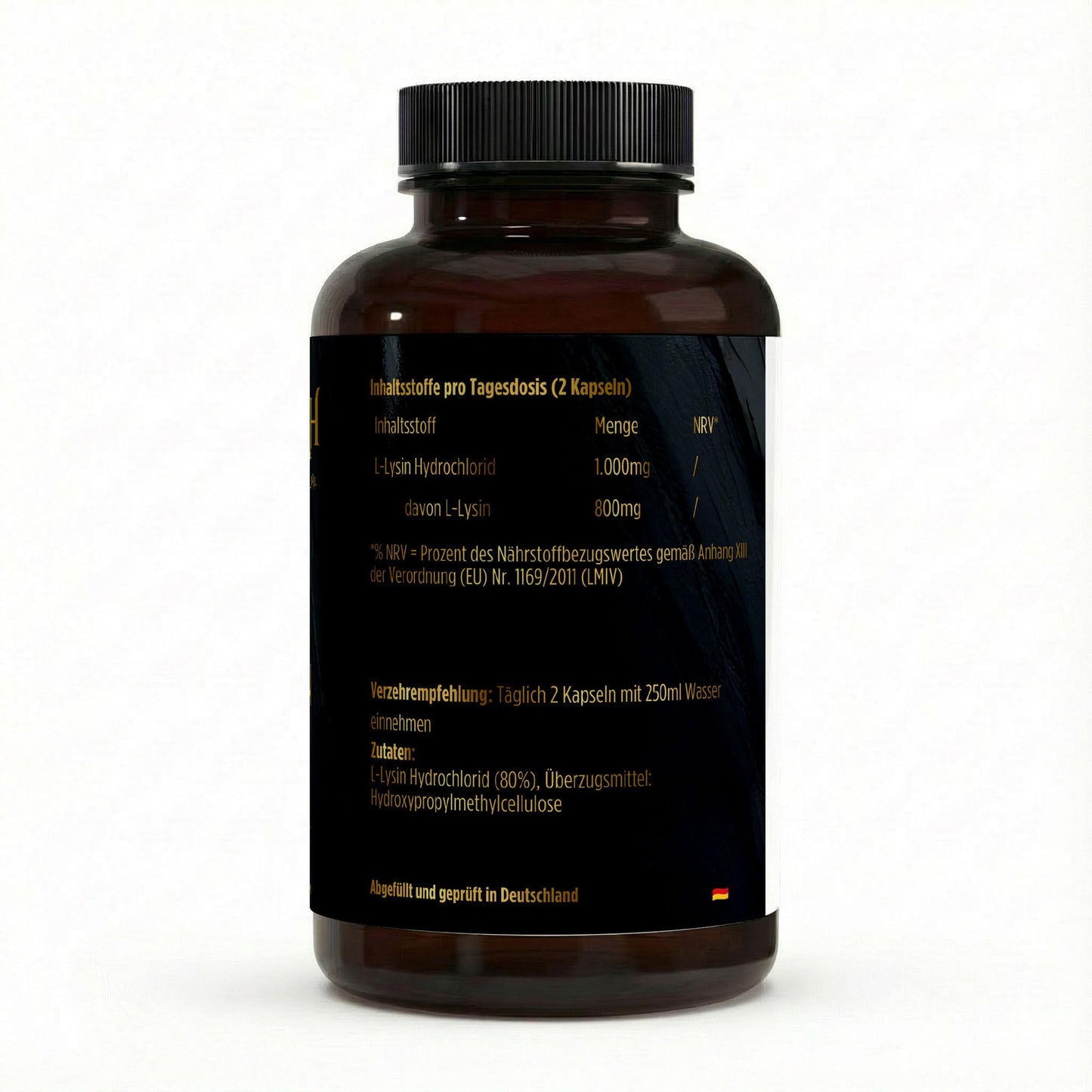 NOVERAH L-Lysin 1.000 mg – Produktdetail mit Nährwertangaben. Laborgeprüfte Reinheit. Premium Qualität.