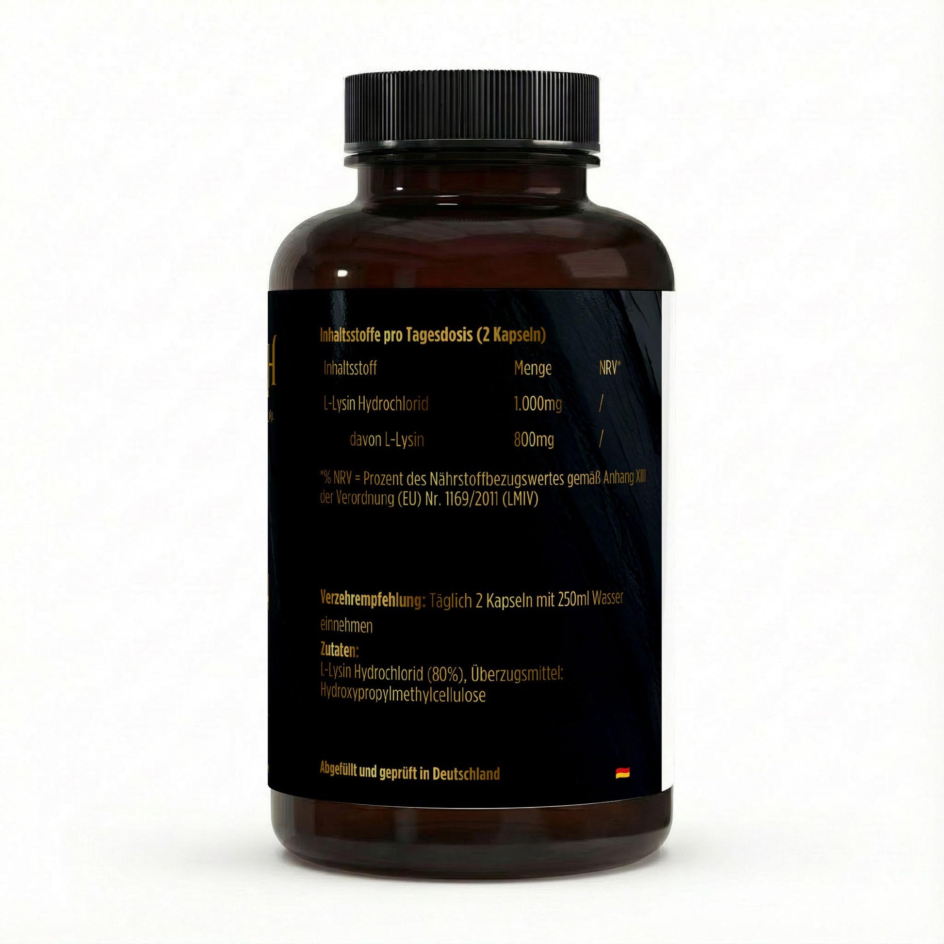 NOVERAH L-Lysin 1.000 mg – Produktdetail mit Nährwertangaben. Laborgeprüfte Reinheit. Premium Qualität.