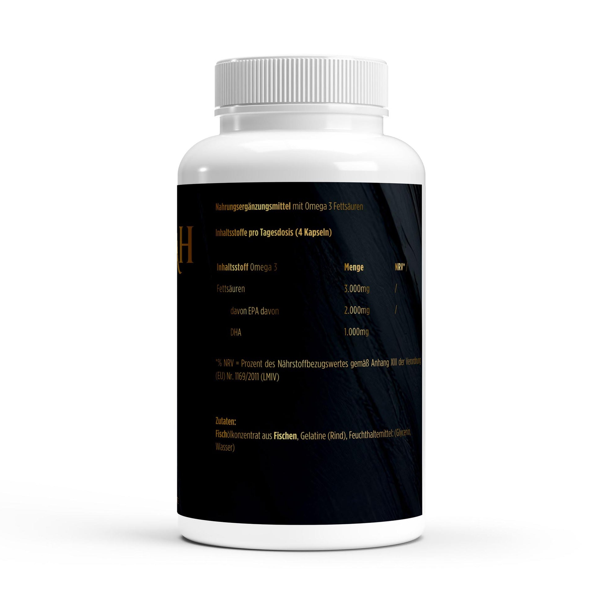 NOVERAH Omega 3 Fischöl Triglyceride – Produktdetail mit Nährwertangaben. Laborgeprüfte Reinheit. Premium Qualität.
