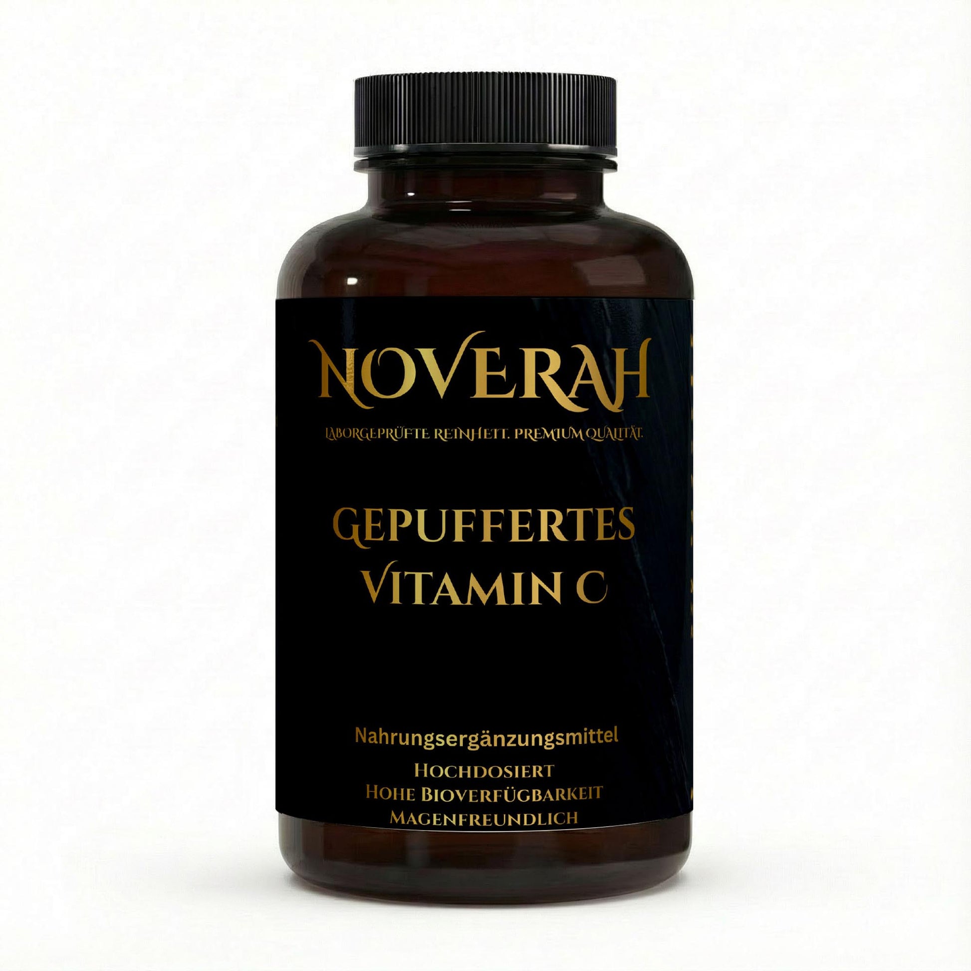 NOVERAH Gepuffertes Vitamin C – Vegane Kapseln Frontansicht. Laborgeprüfte Reinheit. Premium Qualität.