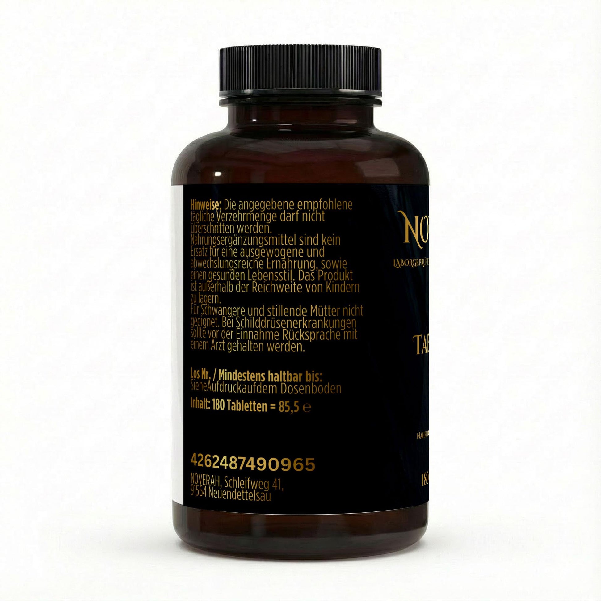 NOVERAH Jod Tabletten – NOVERAH Qualitätssiegel und Zertifizierungen. Laborgeprüfte Reinheit. Premium Qualität.