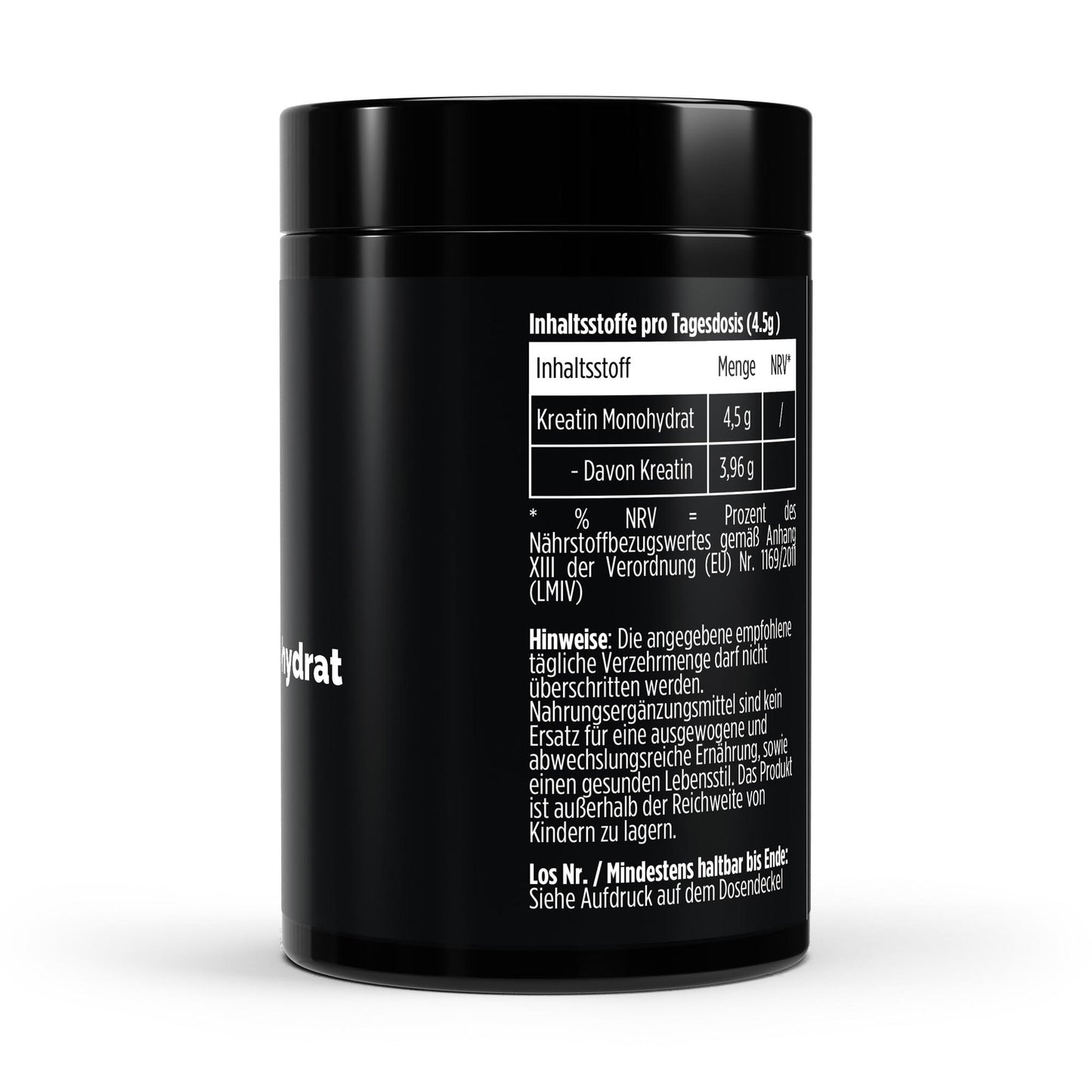 NOVERAH Kreatin Monohydrat Geschmacksneutral – Produktdetail mit Nährwertangaben. Laborgeprüfte Reinheit. Premium Qualität.
