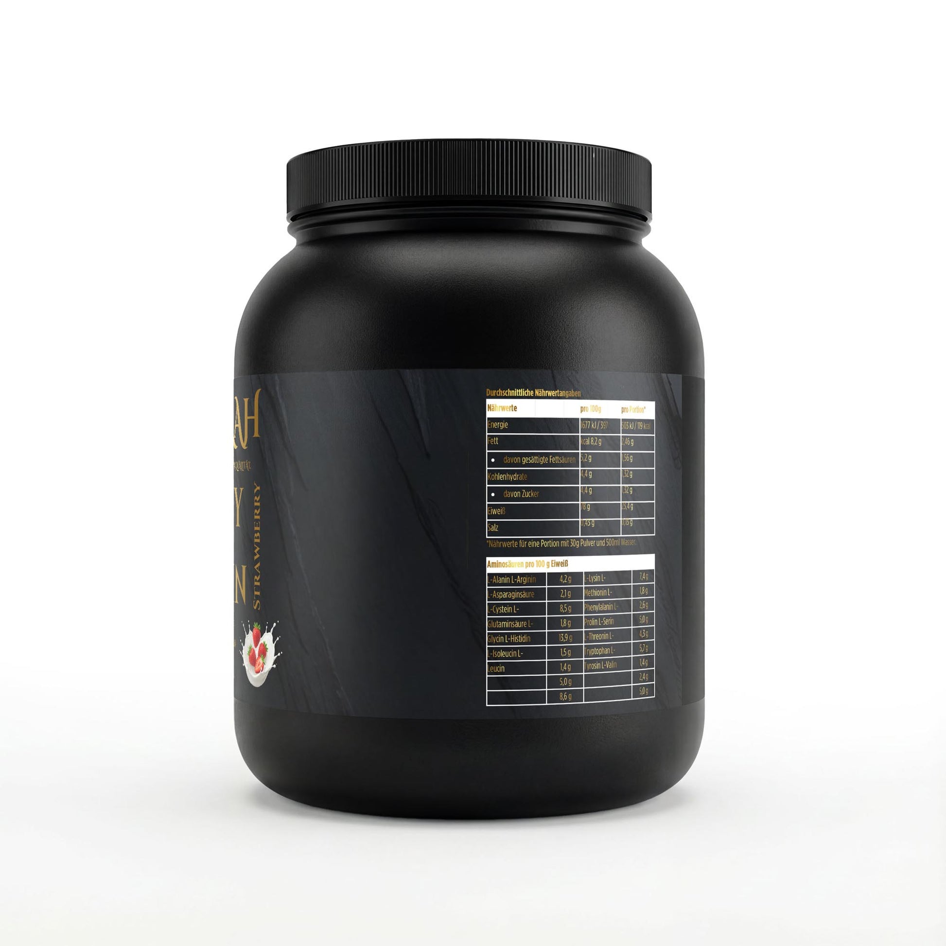 NOVERAH Whey Protein Pulver – Produktdetail mit Nährwertangaben. Laborgeprüfte Reinheit. Premium Qualität.