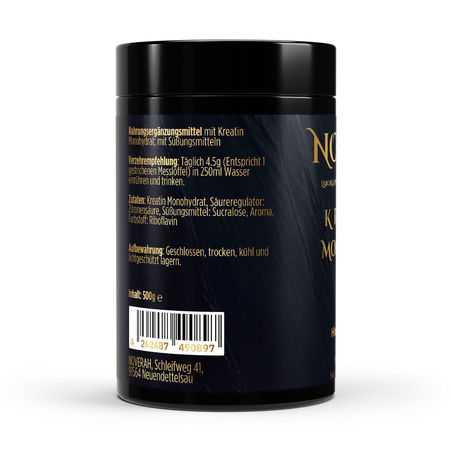 NOVERAH Kreatin Monohydrat – Qualitätssiegel und Zertifizierungen. Laborgeprüfte Reinheit. Premium Qualität.