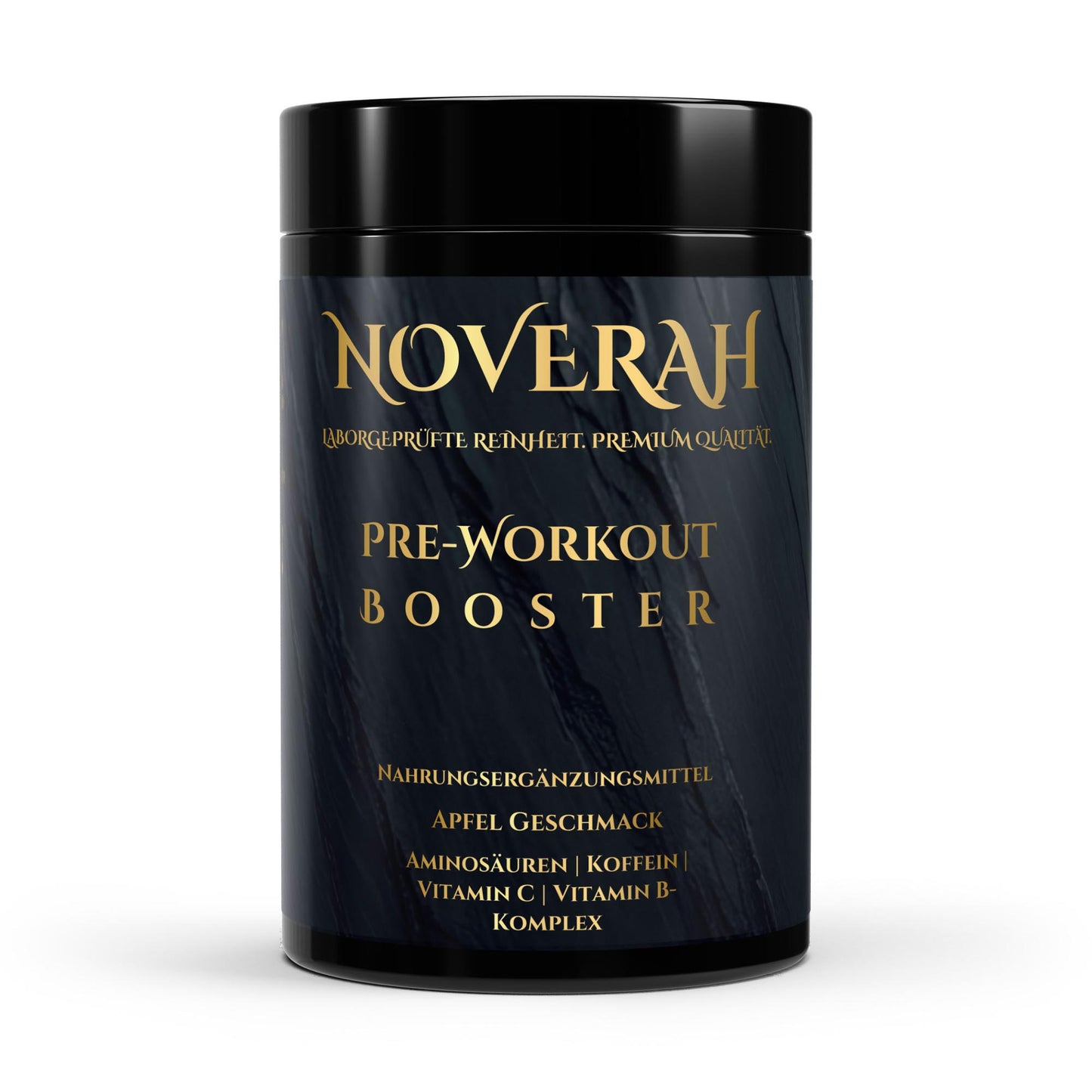 NOVERAH Pre-Workout Booster – Pulver Frontansicht 520g. Laborgeprüfte Reinheit. Premium Qualität.