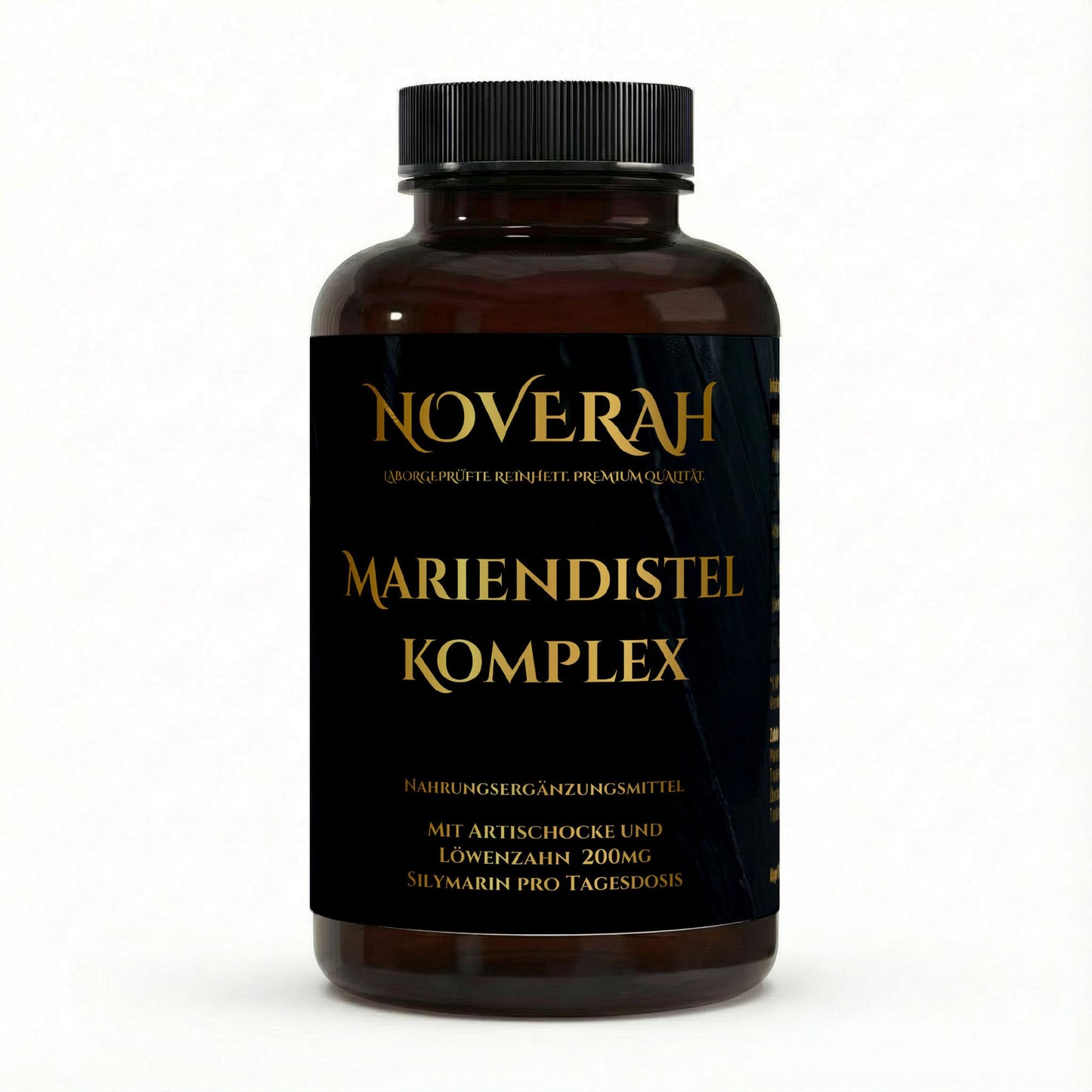 NOVERAH Mariendistel Artischocke Löwenzahn – Vegane Kapseln Frontansicht. Laborgeprüfte Reinheit. Premium Qualität.