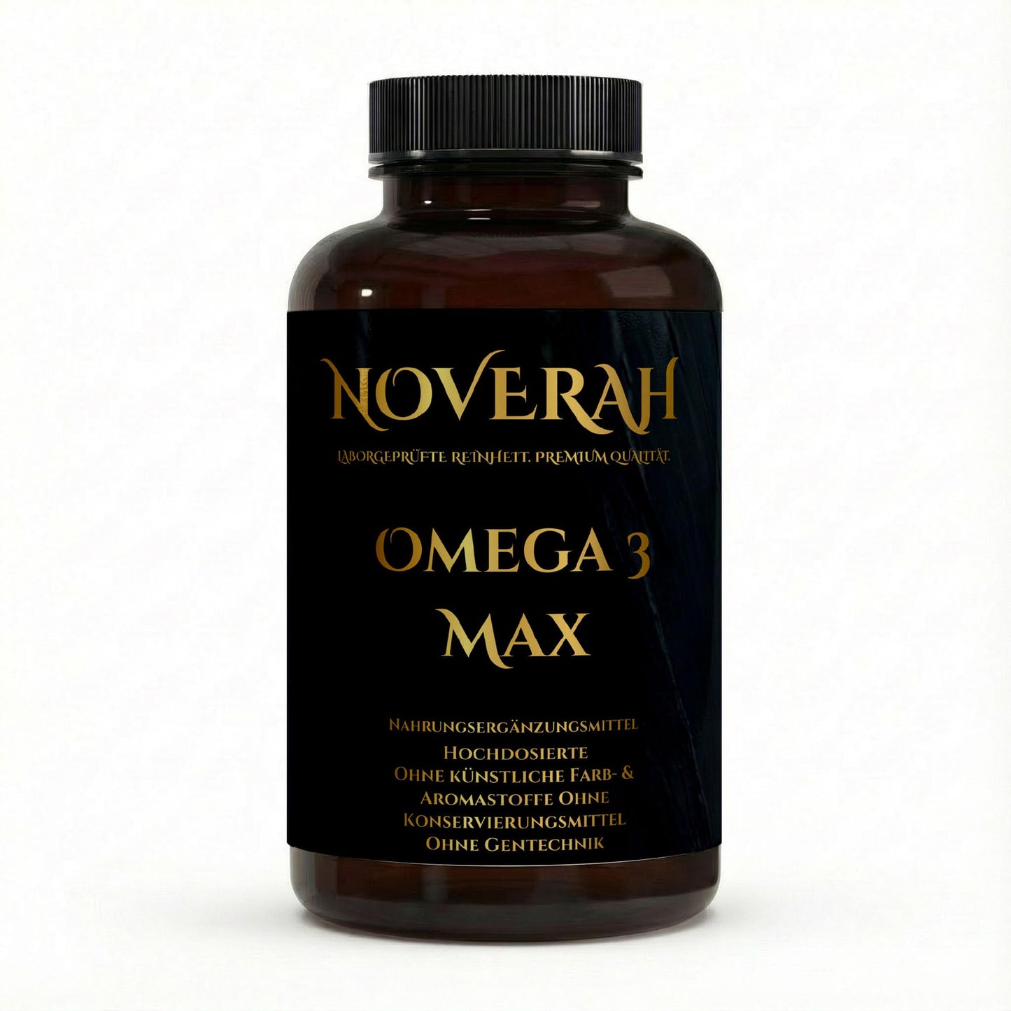 NOVERAH Omega-3 Fischöl – Wildfang Fischöl Kapseln Frontansicht. Laborgeprüfte Reinheit. Premium Qualität.