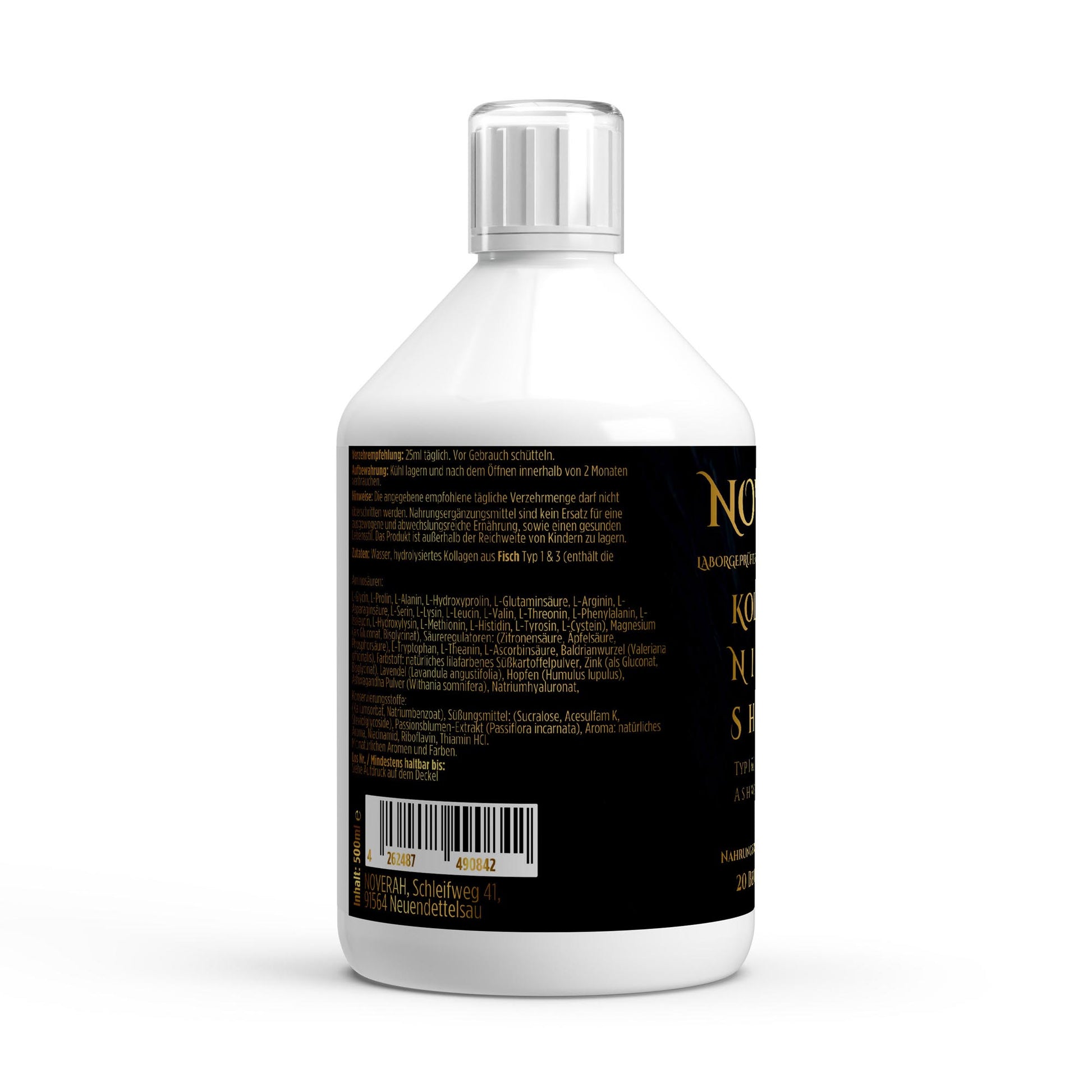 NOVERAH Liquid Kollagen Night Komplex – NOVERAH Qualitätssiegel und Zertifizierungen. Laborgeprüfte Reinheit. Premium Qualität.