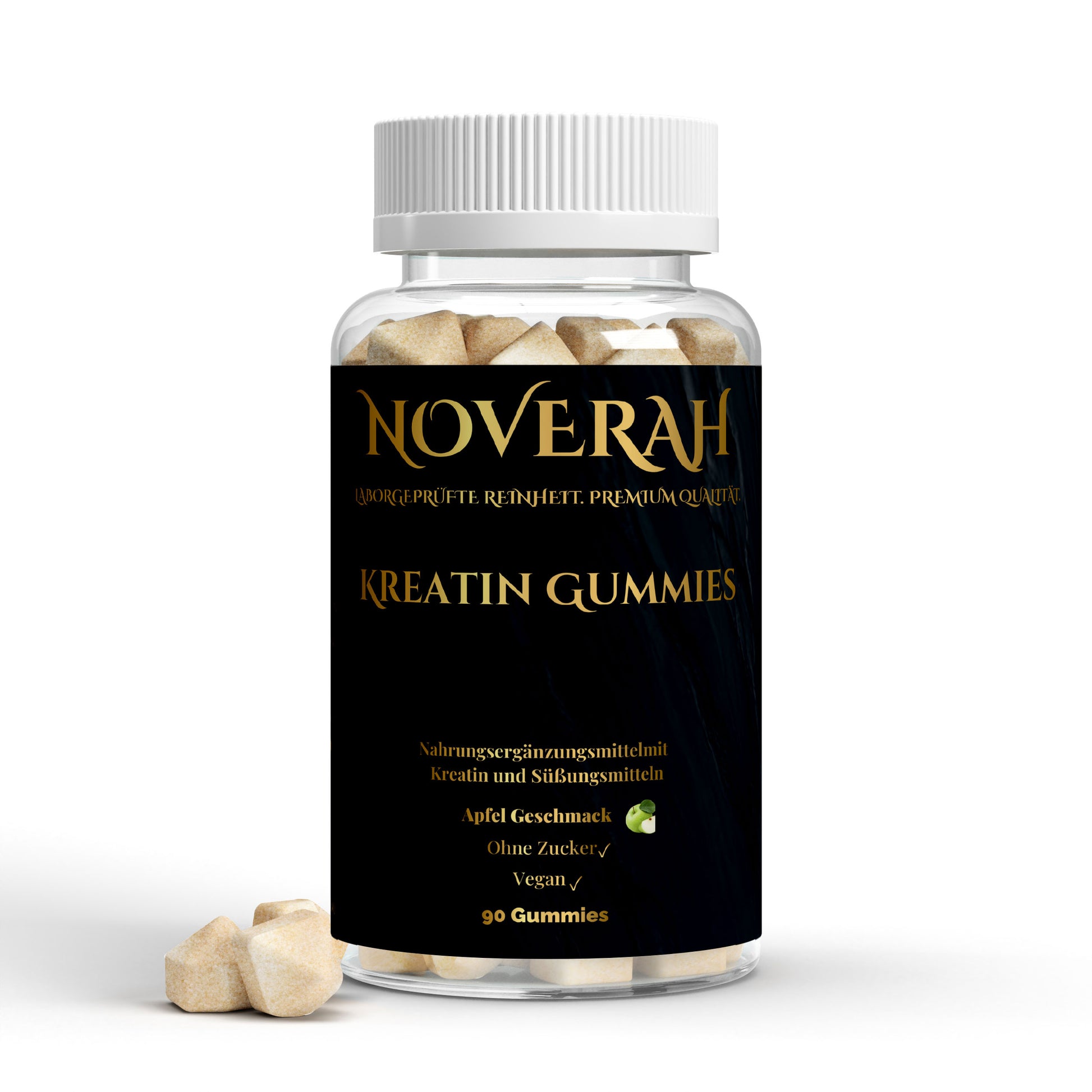 NOVERAH Kreatin Gummies Apfel – Anwendungsempfehlung. Laborgeprüfte Reinheit. Premium Qualität.