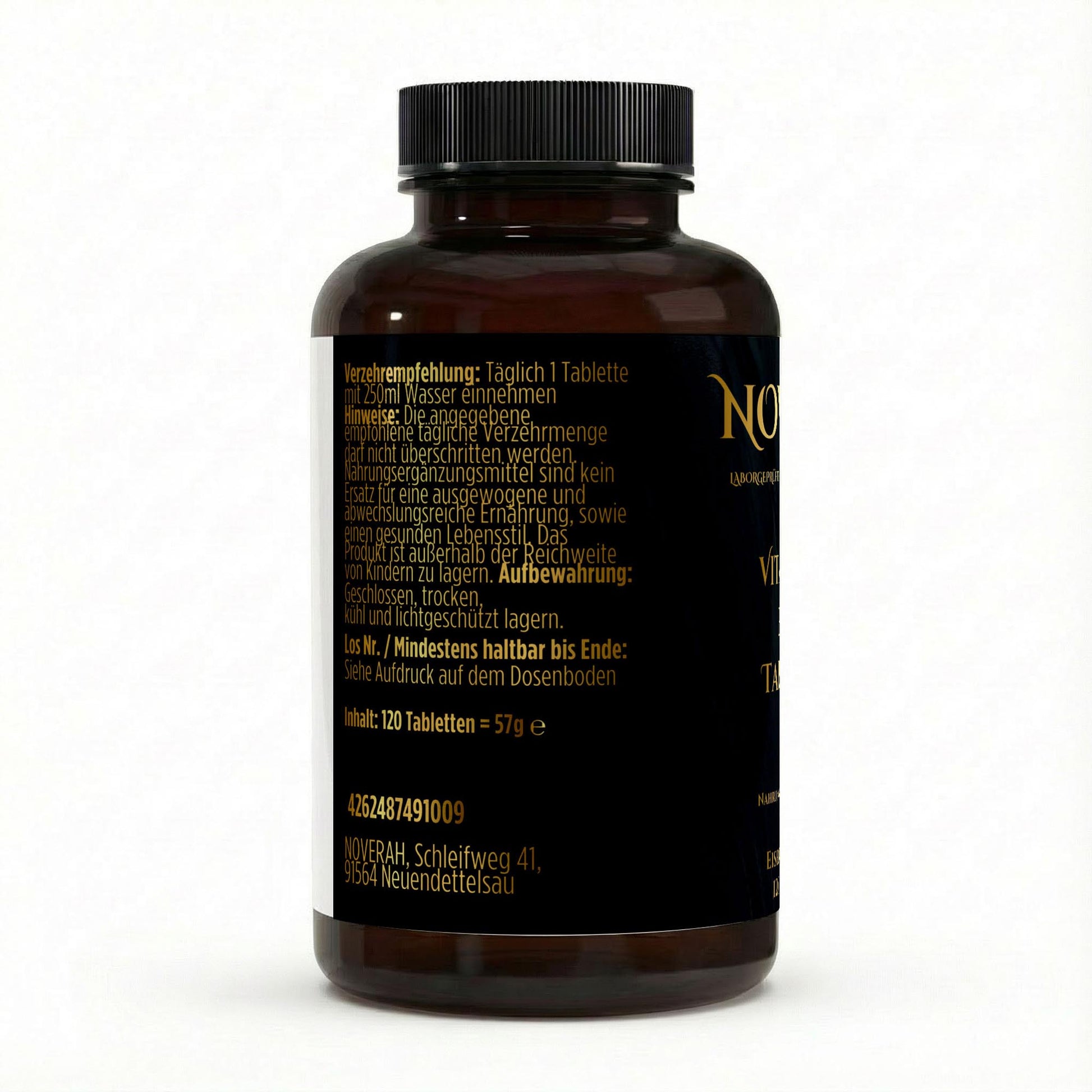 NOVERAH Eisenbisglycinat + Vitamin C Tabletten – Qualitätssiegel und Zertifizierungen. Laborgeprüfte Reinheit. Premium Qualität.