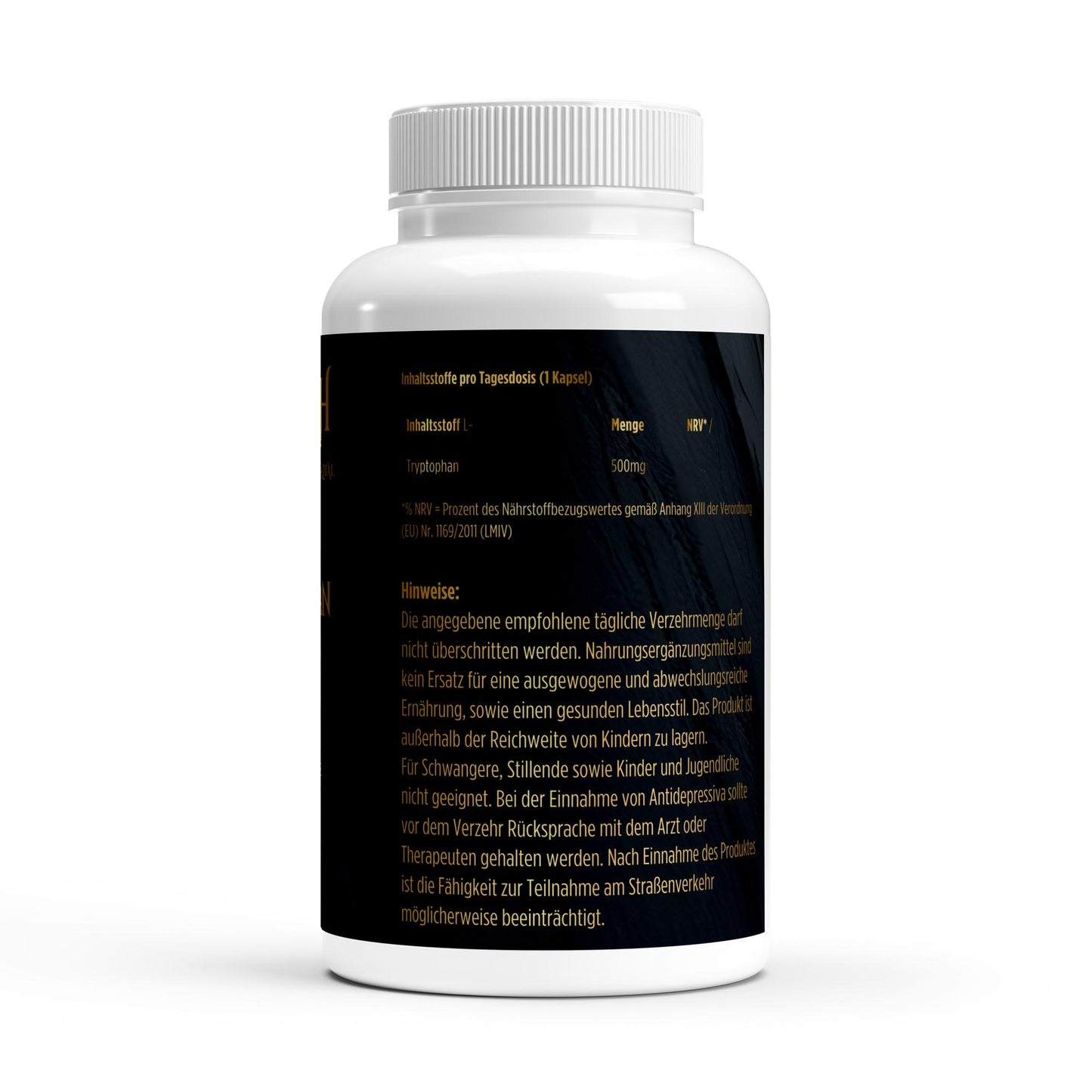 NOVERAH L-Tryptophan 500mg – Produktdetail mit Nährwertangaben. Laborgeprüfte Reinheit. Premium Qualität.