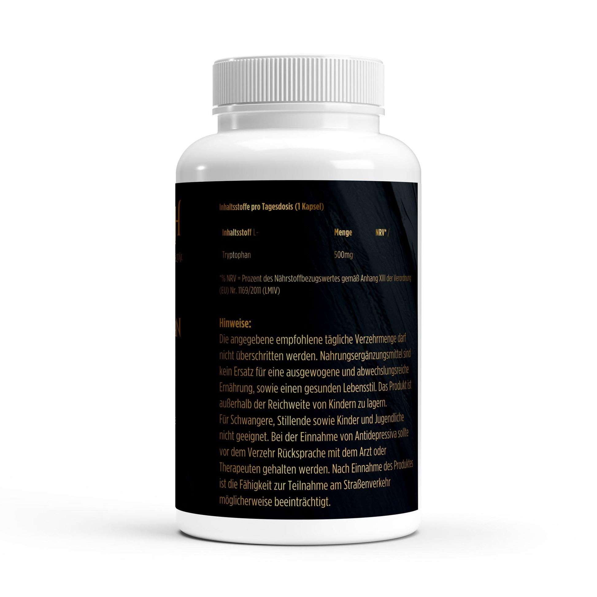 NOVERAH L-Tryptophan 500mg – Produktdetail mit Nährwertangaben. Laborgeprüfte Reinheit. Premium Qualität.