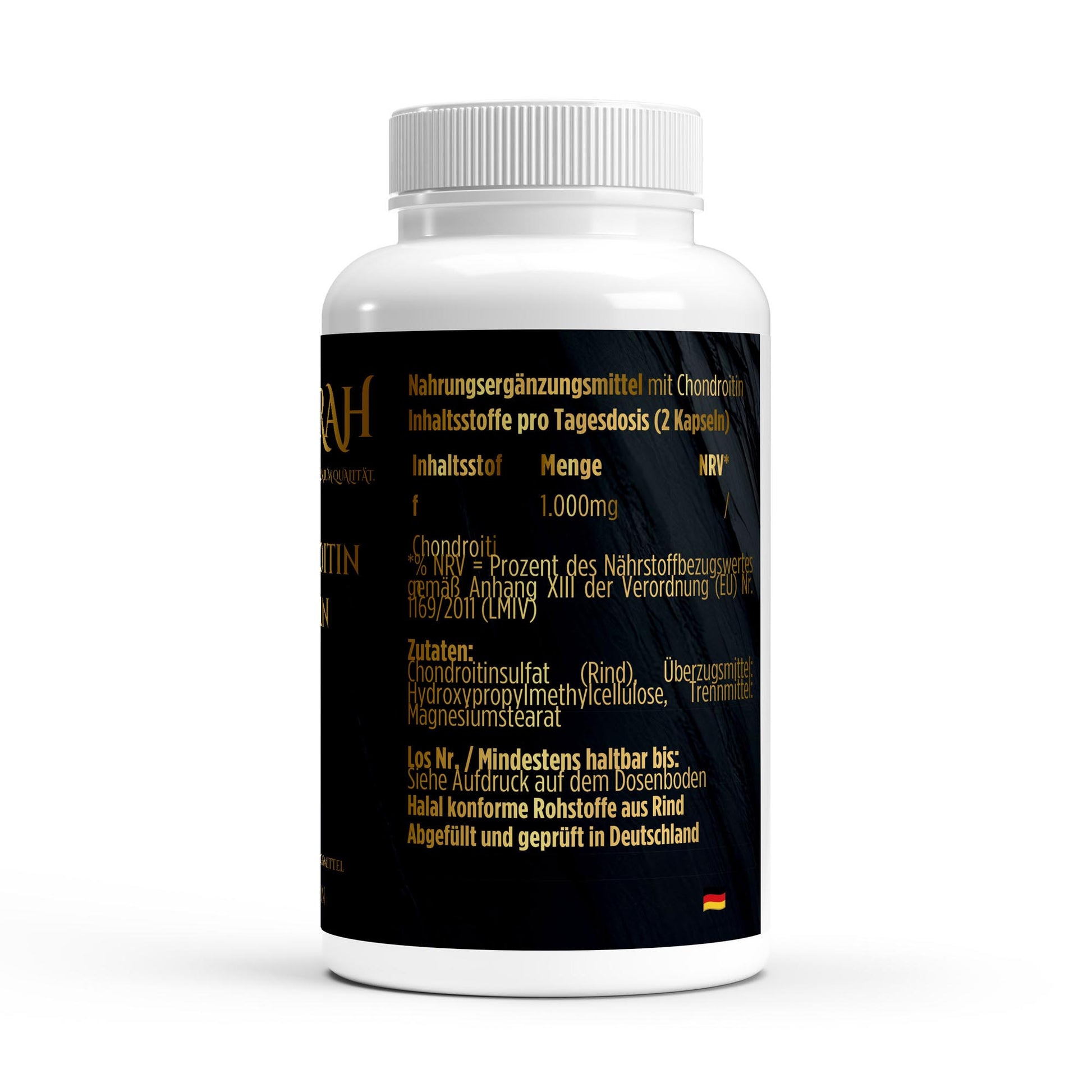NOVERAH Chondroitinsulfat – Produktdetail mit Nährwertangaben. Laborgeprüfte Reinheit. Premium Qualität.