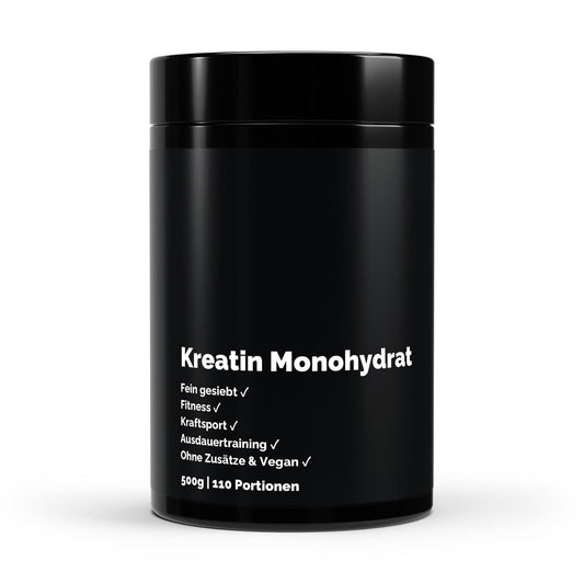 NOVERAH Kreatin Monohydrat Geschmacksneutral – Pulver Frontansicht. Laborgeprüfte Reinheit. Premium Qualität.