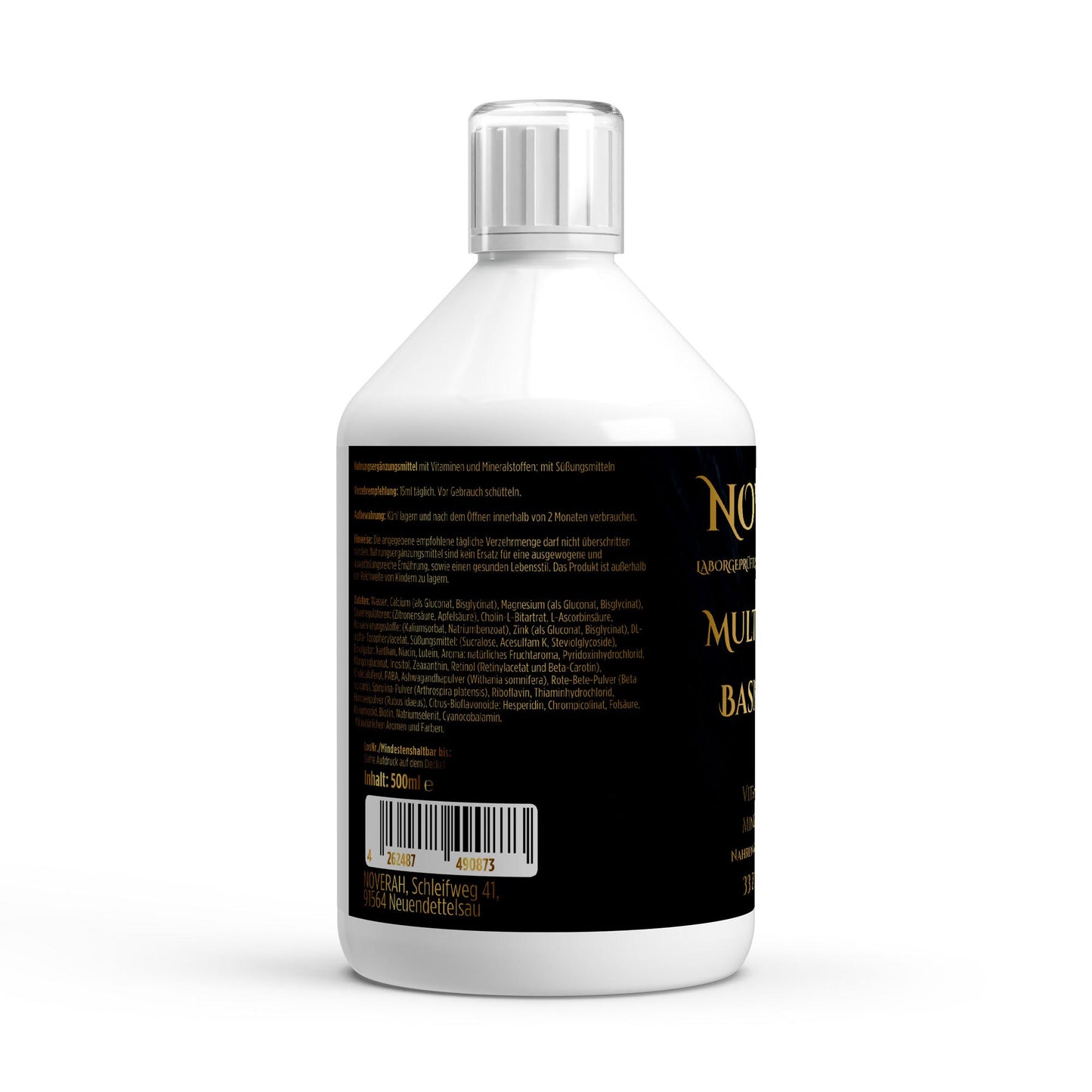 NOVERAH Multivitamin Komplex flüssig – NOVERAH Qualitätssiegel und Zertifizierungen. Laborgeprüfte Reinheit. Premium Qualität.