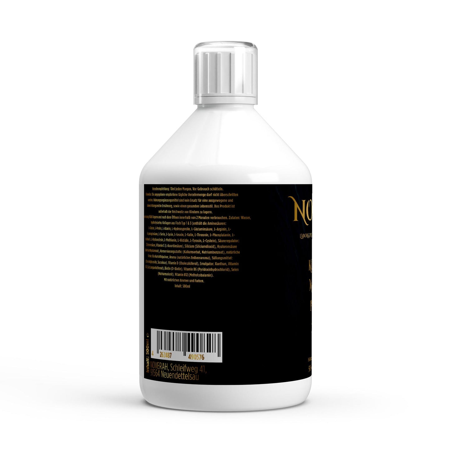NOVERAH Flüssiges Kollagen Marine Plus – NOVERAH Qualitätssiegel und Zertifizierungen. Laborgeprüfte Reinheit. Premium Qualität.