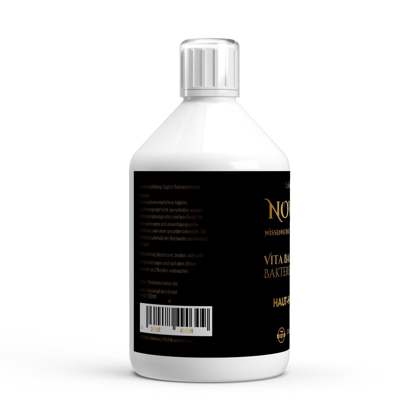 NOVERAH Vita Balance PLUS+ Bakterienkulturen Liquid – NOVERAH Qualitätssiegel und Zertifizierungen. Laborgeprüfte Reinheit. Premium Qualität.