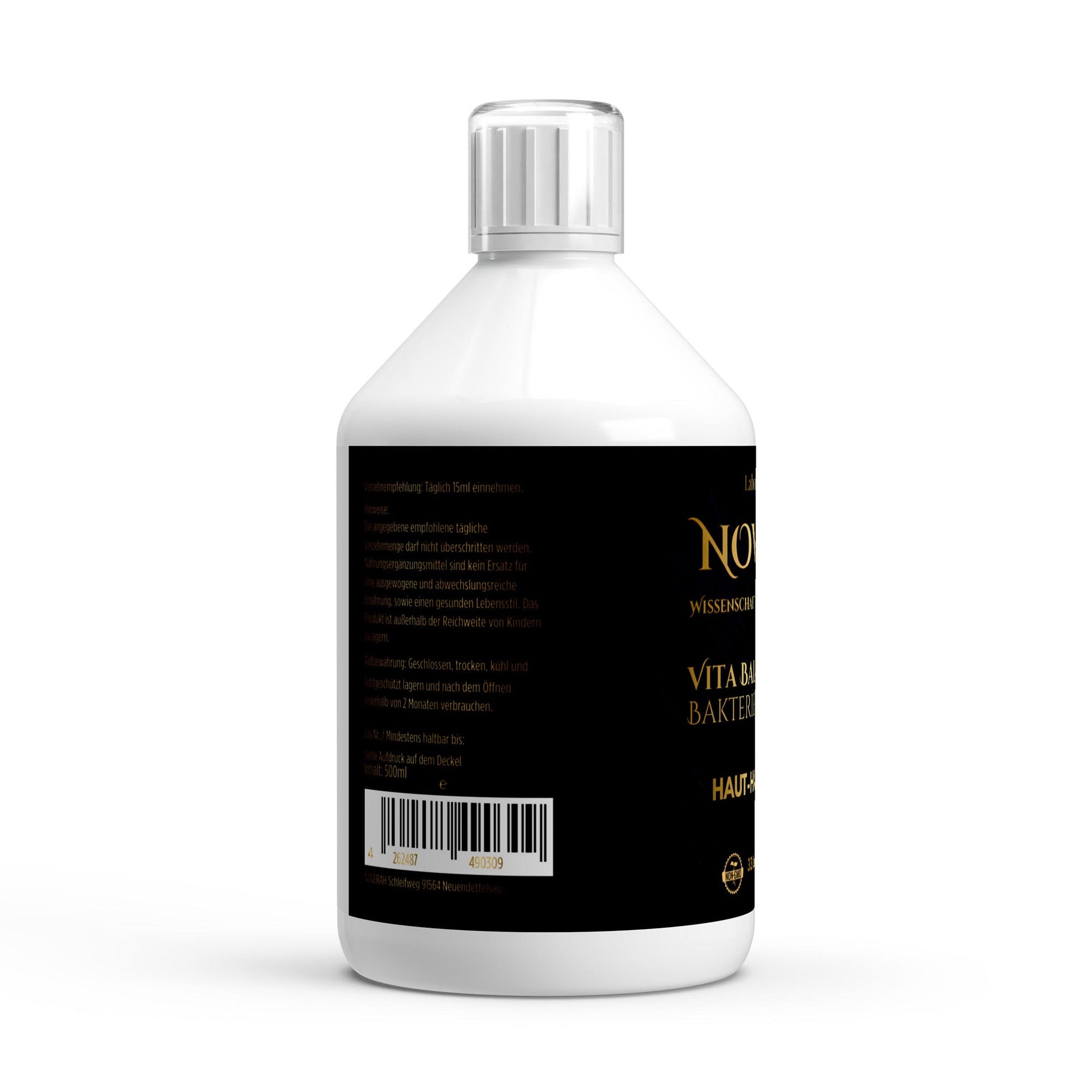 NOVERAH Vita Balance PLUS+ Bakterienkulturen Liquid – NOVERAH Qualitätssiegel und Zertifizierungen. Laborgeprüfte Reinheit. Premium Qualität.