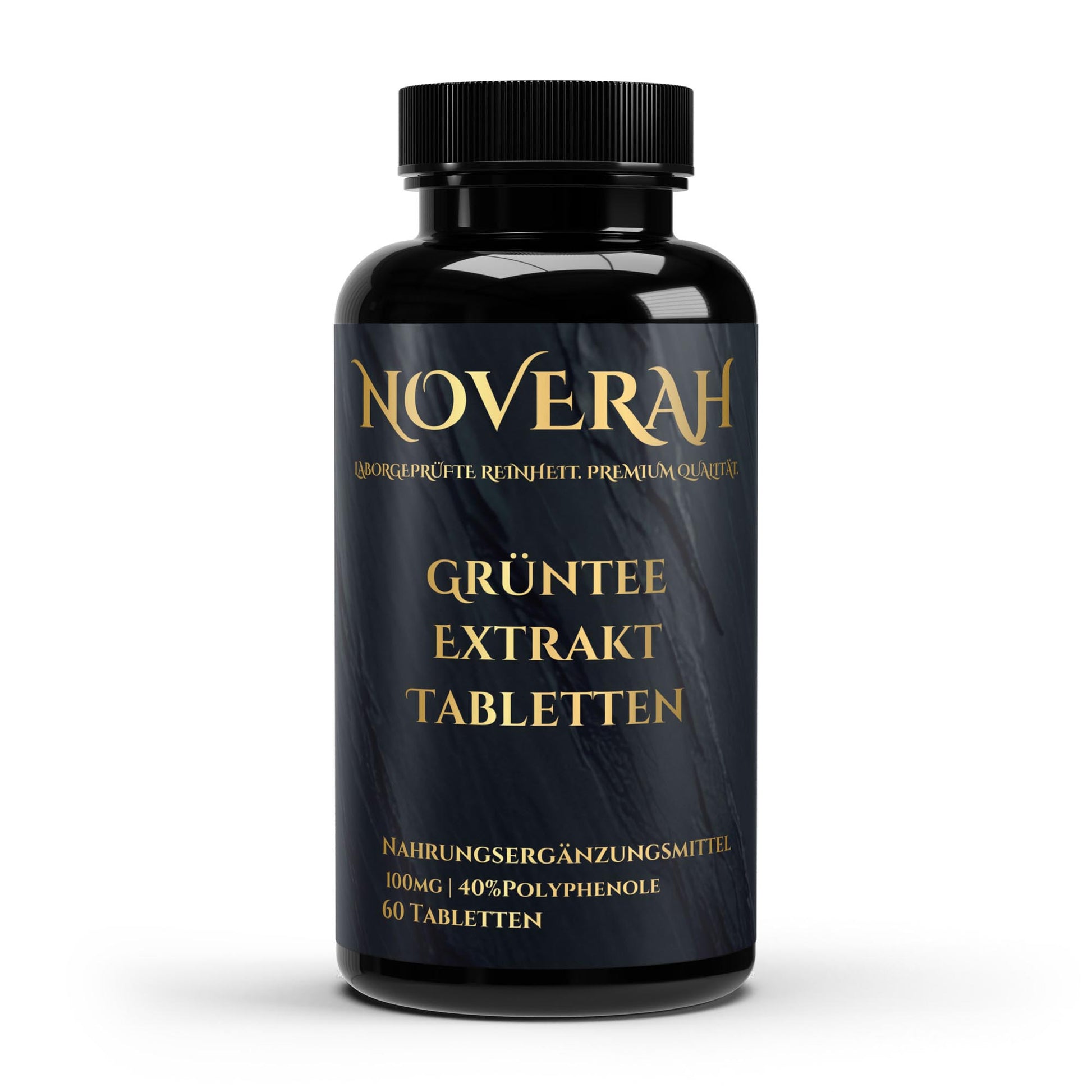 NOVERAH Grüntee Extrakt – Tabletten Frontansicht. Laborgeprüfte Reinheit. Premium Qualität.