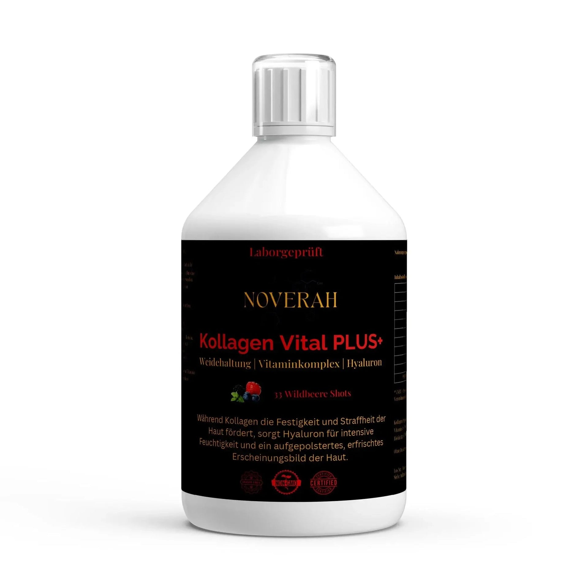 Kollagen Vital PLUS+ Shots (1500 DA) - Wild Berry - 500ml - Noverah