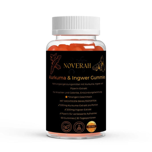 Kurkuma + Ingwer + Schwarzer Pfeffer Gummies - 60 Stk. - Noverah