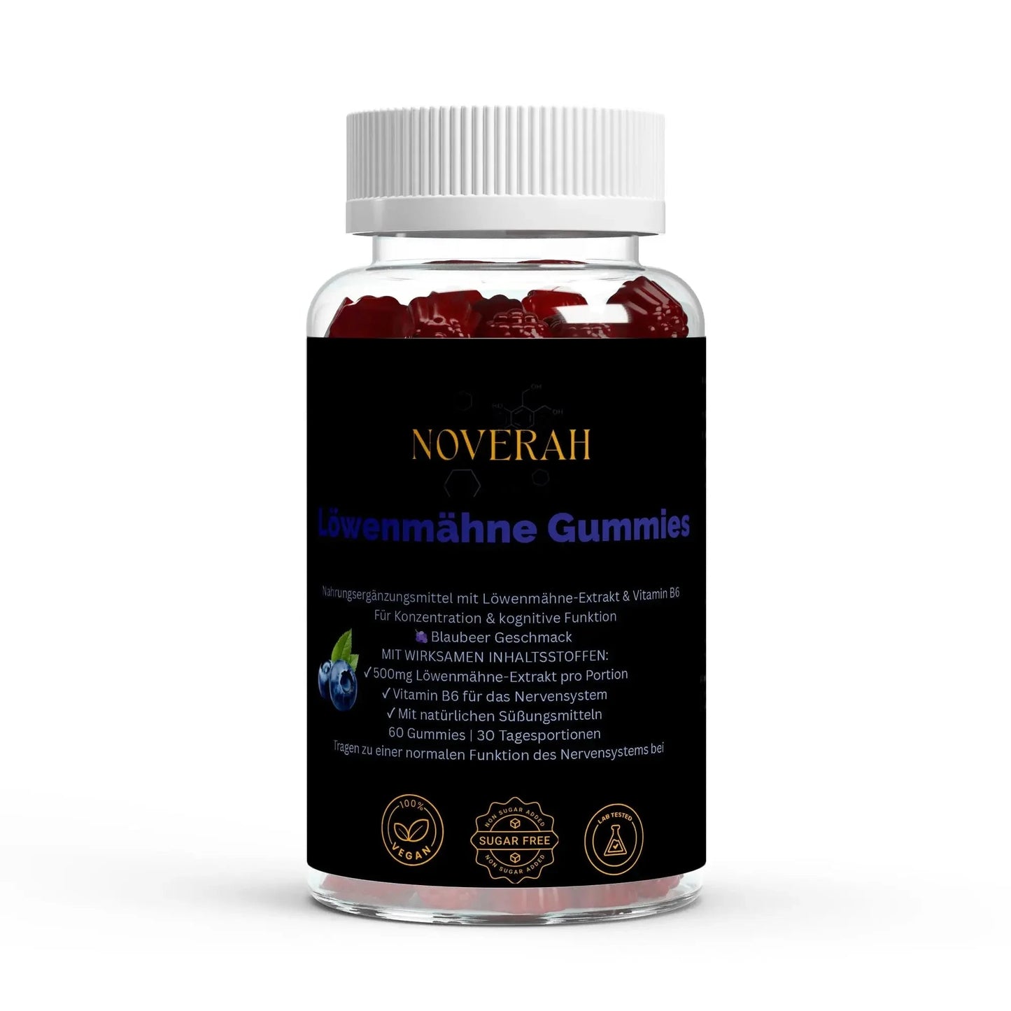 Löwenmähne + Vitamin B6 Gummies - 60 Stk. - Noverah
