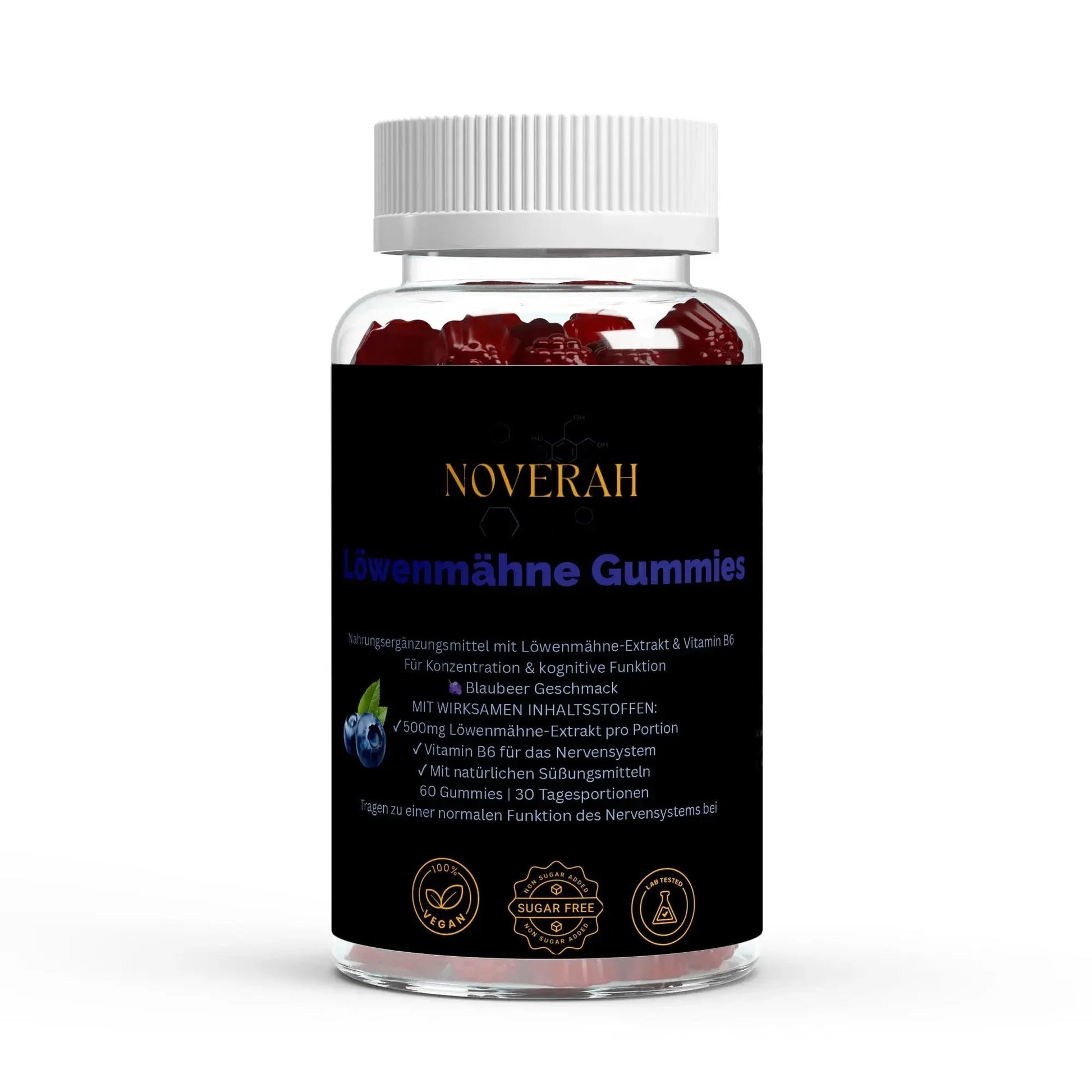 Löwenmähne + Vitamin B6 Gummies - 60 Stk. - Noverah