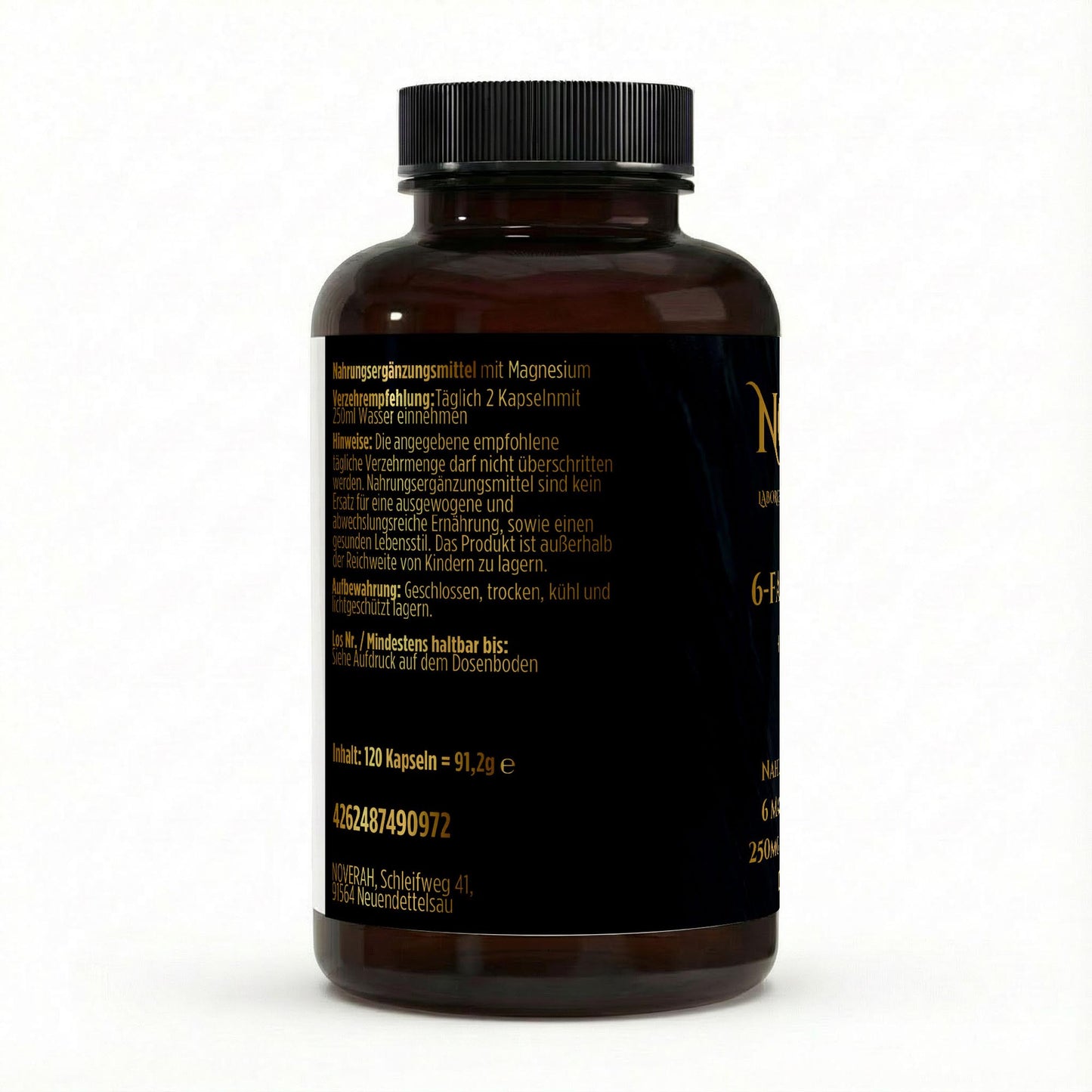Hinweise und Verzehrempfehlung fuer NOVERAH Magnesium Komplex Kapseln 6 fach mit Vitamin B6 zur taeglichen Einnahme – NOVERAH