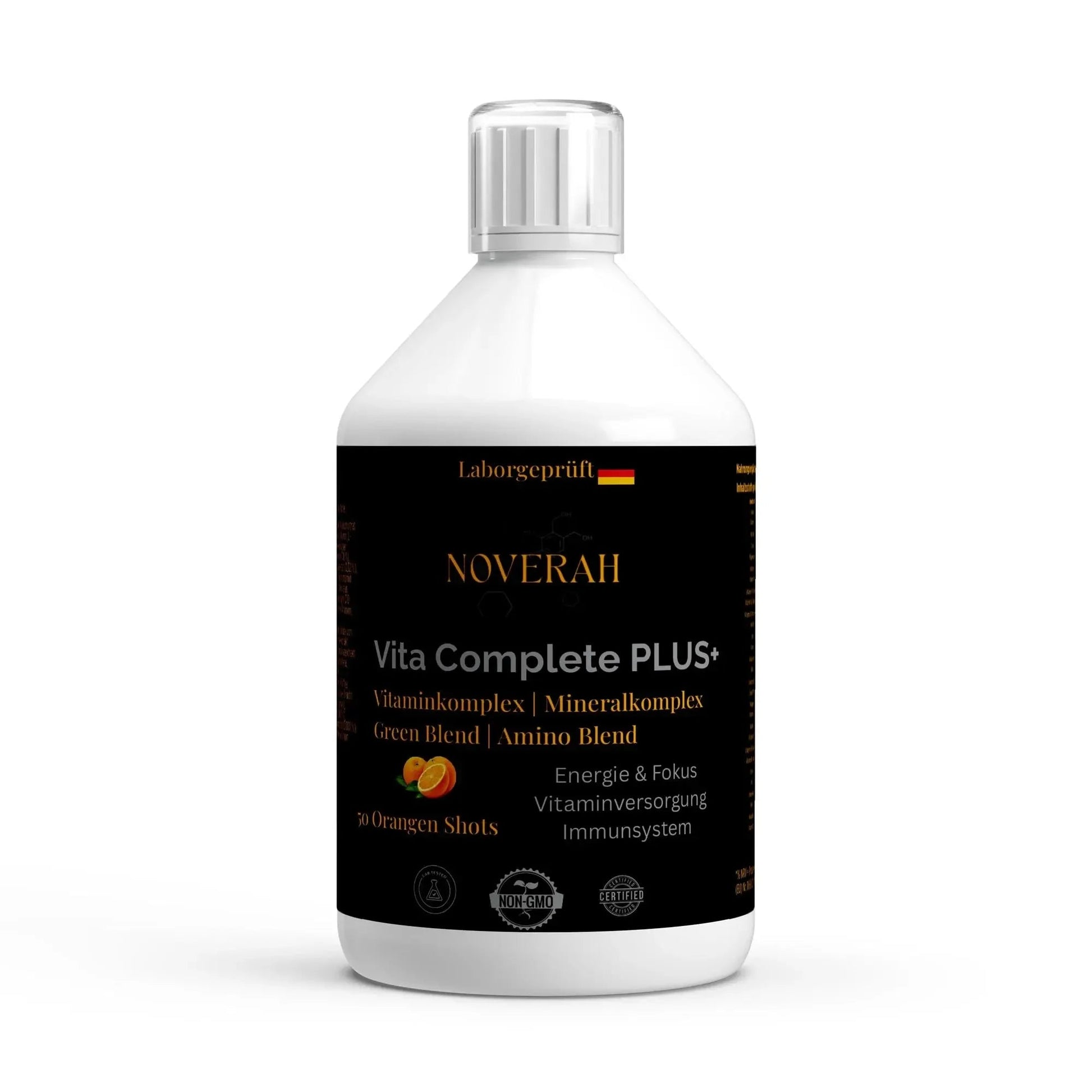 Vita Complete PLUS+ 50 vegane Shots - Fresh Orange - 500ml - Noverah